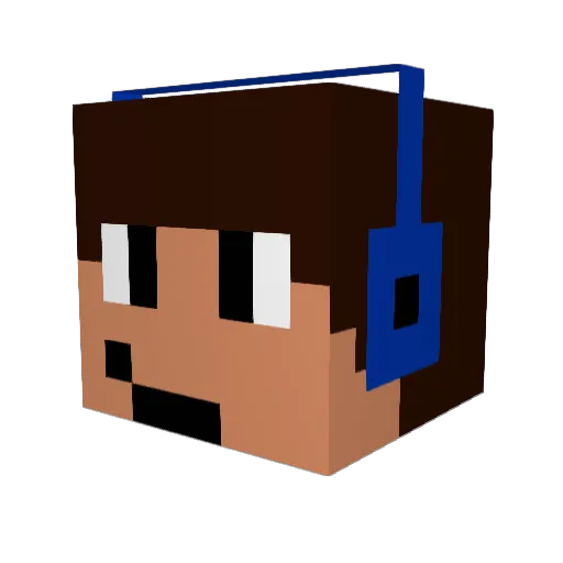 bomberlawd Minecraft avatar head, 3D render