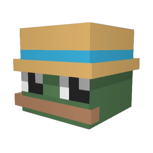 bombillapower Minecraft avatar head, 3D render