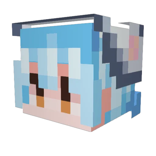 bombomtea Minecraft avatar head, 3D render