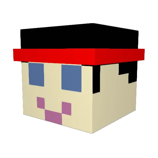 bonestrong Minecraft avatar head, 3D render