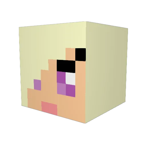 bongobot Minecraft avatar head, 3D render