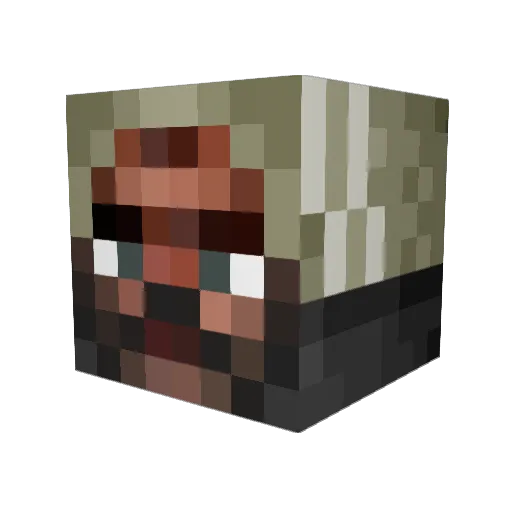 bonkchikibriki Minecraft avatar head, 3D render