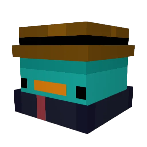 bonmda Minecraft avatar head, 3D render
