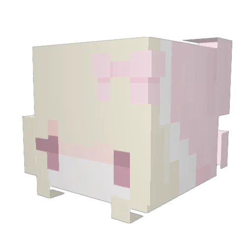 bonne Minecraft avatar head, 3D render