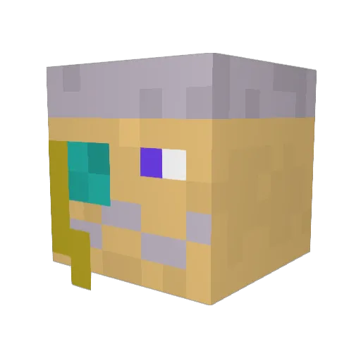 bonzwaw Minecraft avatar head, 3D render