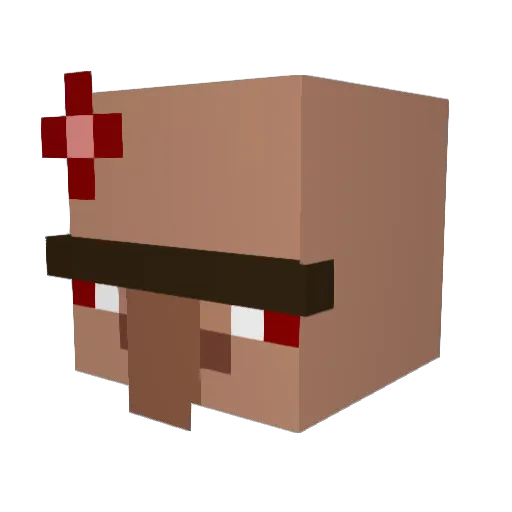 boocalou_ Minecraft avatar head, 3D render