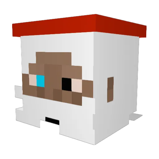boog9d Minecraft avatar head, 3D render
