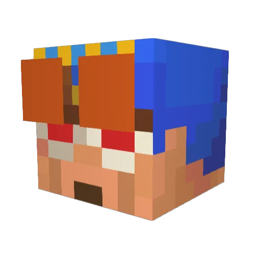 bookville Minecraft avatar head, 3D render