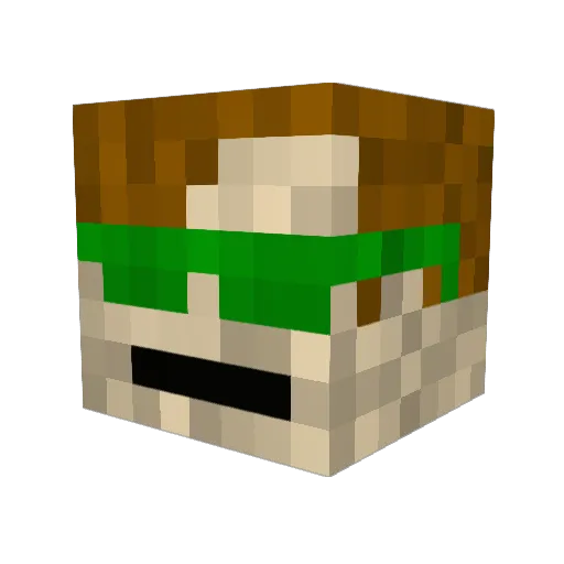 boompowcrash Minecraft avatar head, 3D render