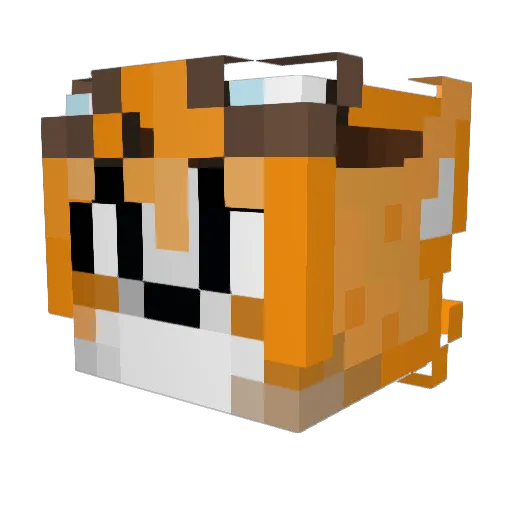 booteater_fox Minecraft avatar head, 3D render