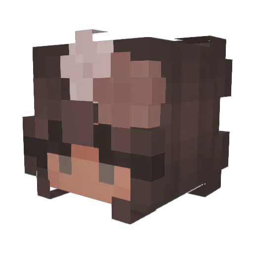 bootybluee Minecraft avatar head, 3D render