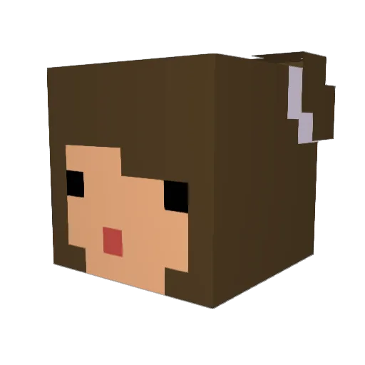 bootyround Minecraft avatar head, 3D render