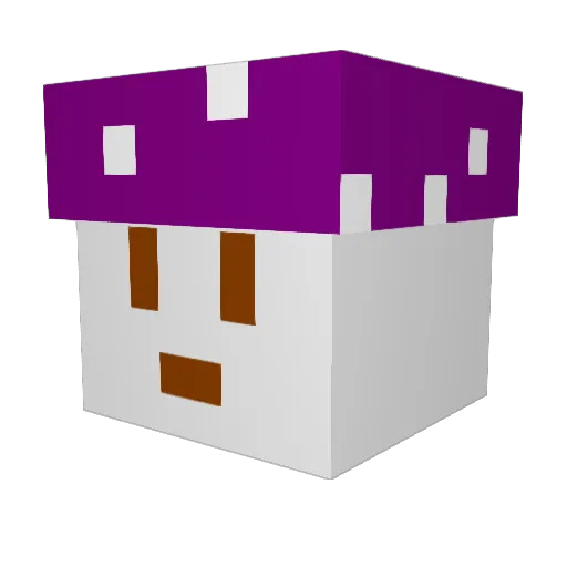 bora_mushroomboy Minecraft avatar head, 3D render