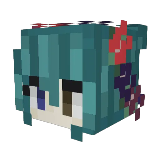 borbasaur Minecraft avatar head, 3D render