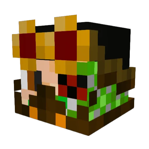 boredfun Minecraft avatar head, 3D render
