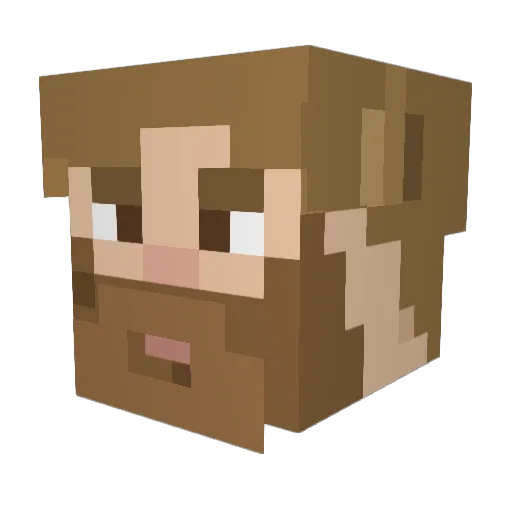 born2roar Minecraft avatar head, 3D render