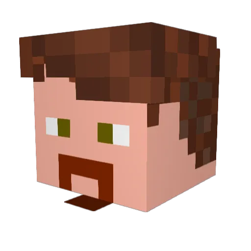 boskereltje Minecraft avatar head, 3D render