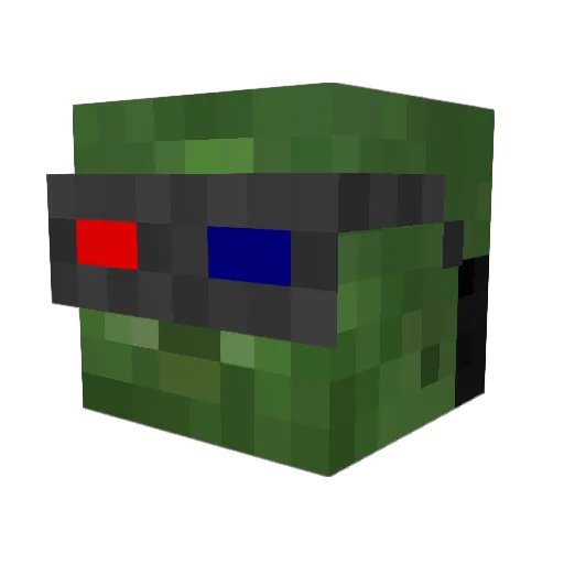 bossegame Minecraft avatar head, 3D render
