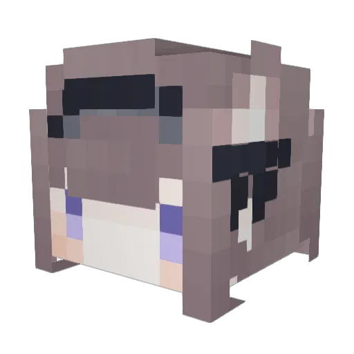 bossss Minecraft avatar head, 3D render