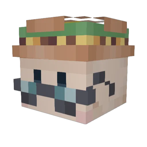 bossybot Minecraft avatar head, 3D render