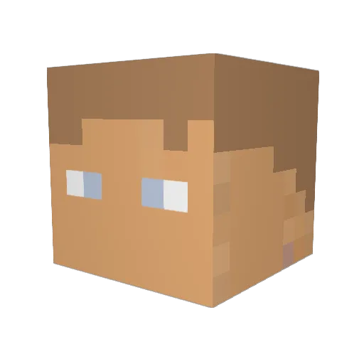 bostei Minecraft avatar head, 3D render