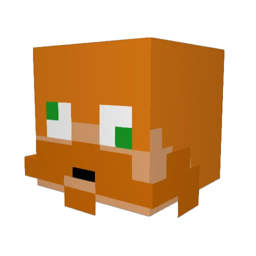 boston11 Minecraft avatar head, 3D render