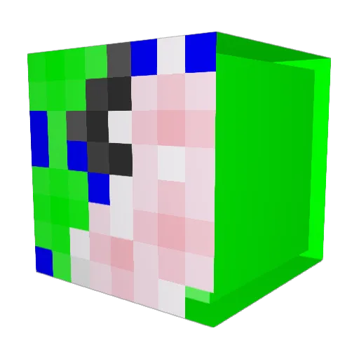 bot165 Minecraft avatar head, 3D render