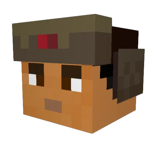 botEndu Minecraft avatar head, 3D render