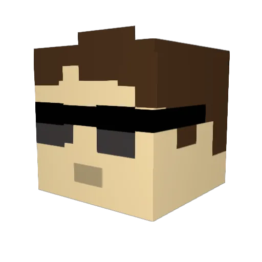 botanf Minecraft avatar head, 3D render