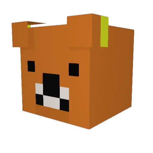 botoria Minecraft avatar head, 3D render