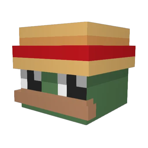 botous Minecraft avatar head, 3D render