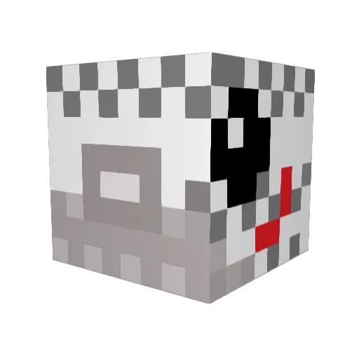 bottleo Minecraft avatar head, 3D render