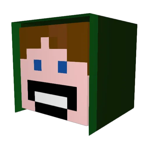 bouffffi Minecraft avatar head, 3D render