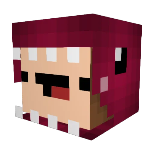 bouncymineraft Minecraft avatar head, 3D render