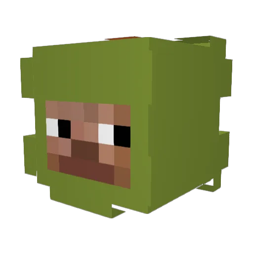 bouncyolive Minecraft avatar head, 3D render
