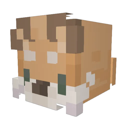 bounzl Minecraft avatar head, 3D render