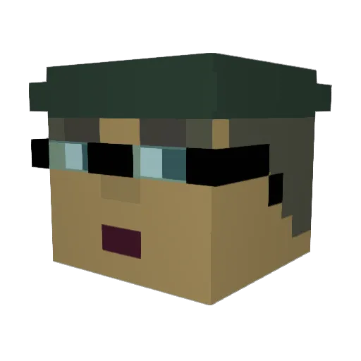 bouwe8 Minecraft avatar head, 3D render