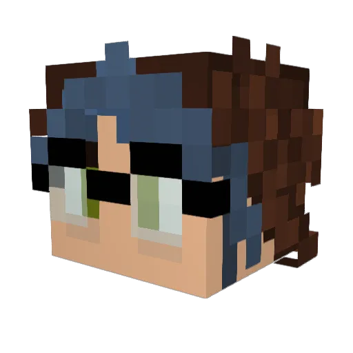 bowlingali Minecraft avatar head, 3D render