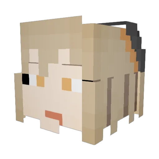 boxfritz Minecraft avatar head, 3D render