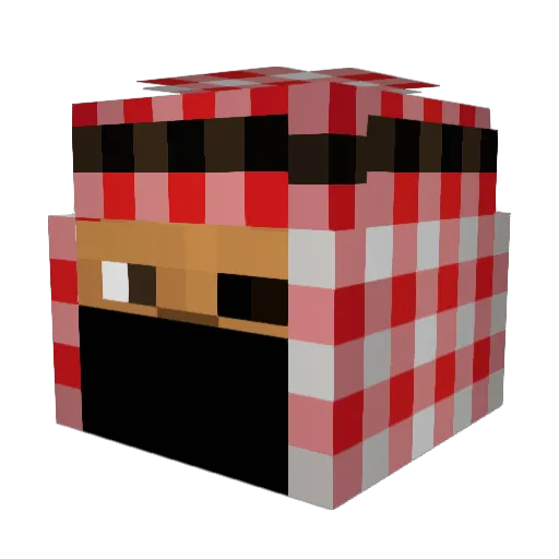 boxtree Minecraft avatar head, 3D render