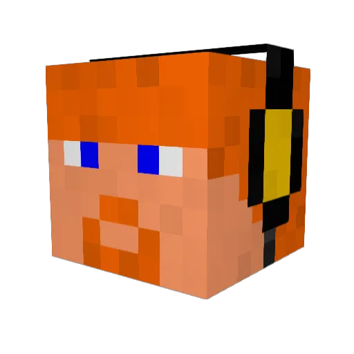 bozo222 Minecraft avatar head, 3D render
