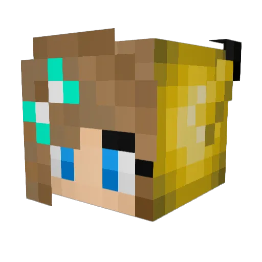bpwz Minecraft avatar head, 3D render