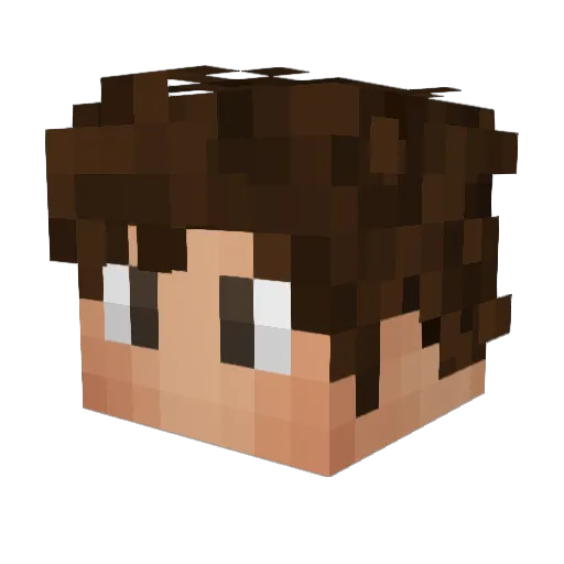 br8wny Minecraft avatar head, 3D render