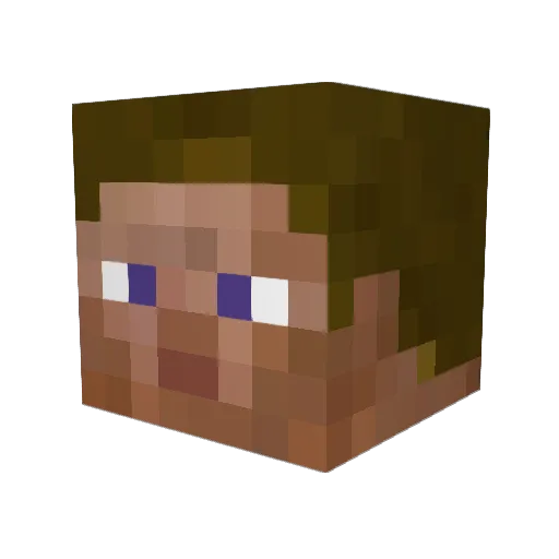 brKn Minecraft avatar head, 3D render
