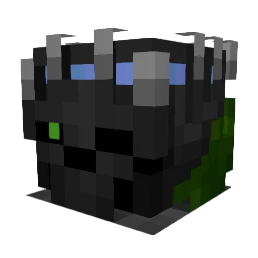 brached Minecraft avatar head, 3D render