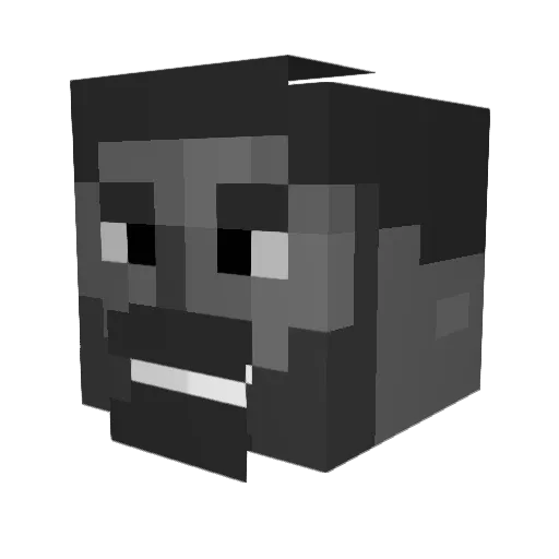 brackness Minecraft avatar head, 3D render