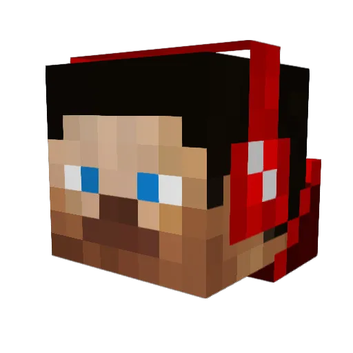 bradenlit Minecraft avatar head, 3D render