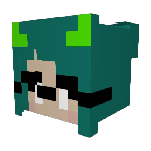 brainiacAdventur Minecraft avatar head, 3D render