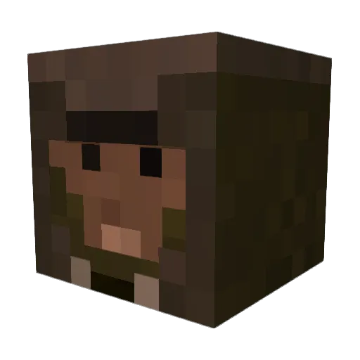 brakish Minecraft avatar head, 3D render