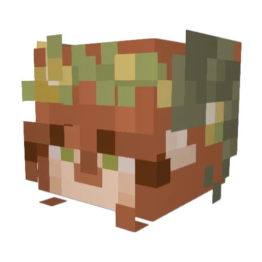 branchw Minecraft avatar head, 3D render